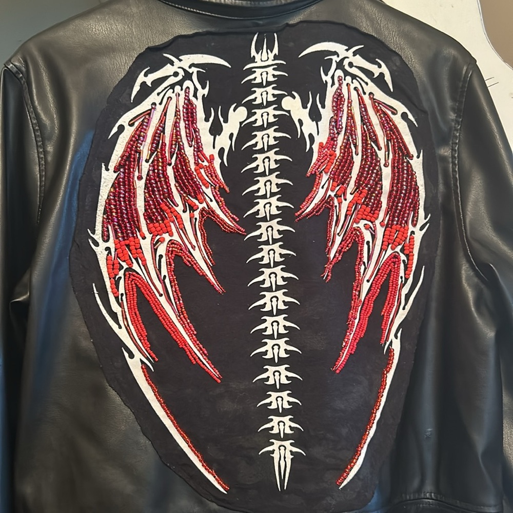 #124 Faux leather hand beaded jacket - Picture 11 of 16